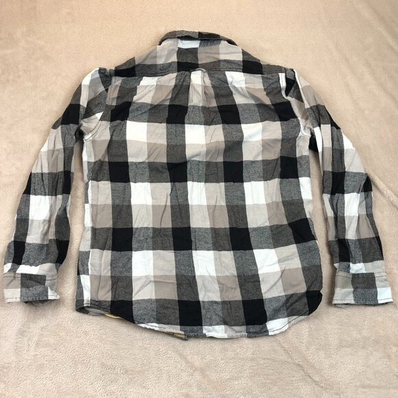 Woolrich Mens Button-Up Shirt Medium White Gray Long-Sleeve Casual Top Pocket - Picture 8 of 8